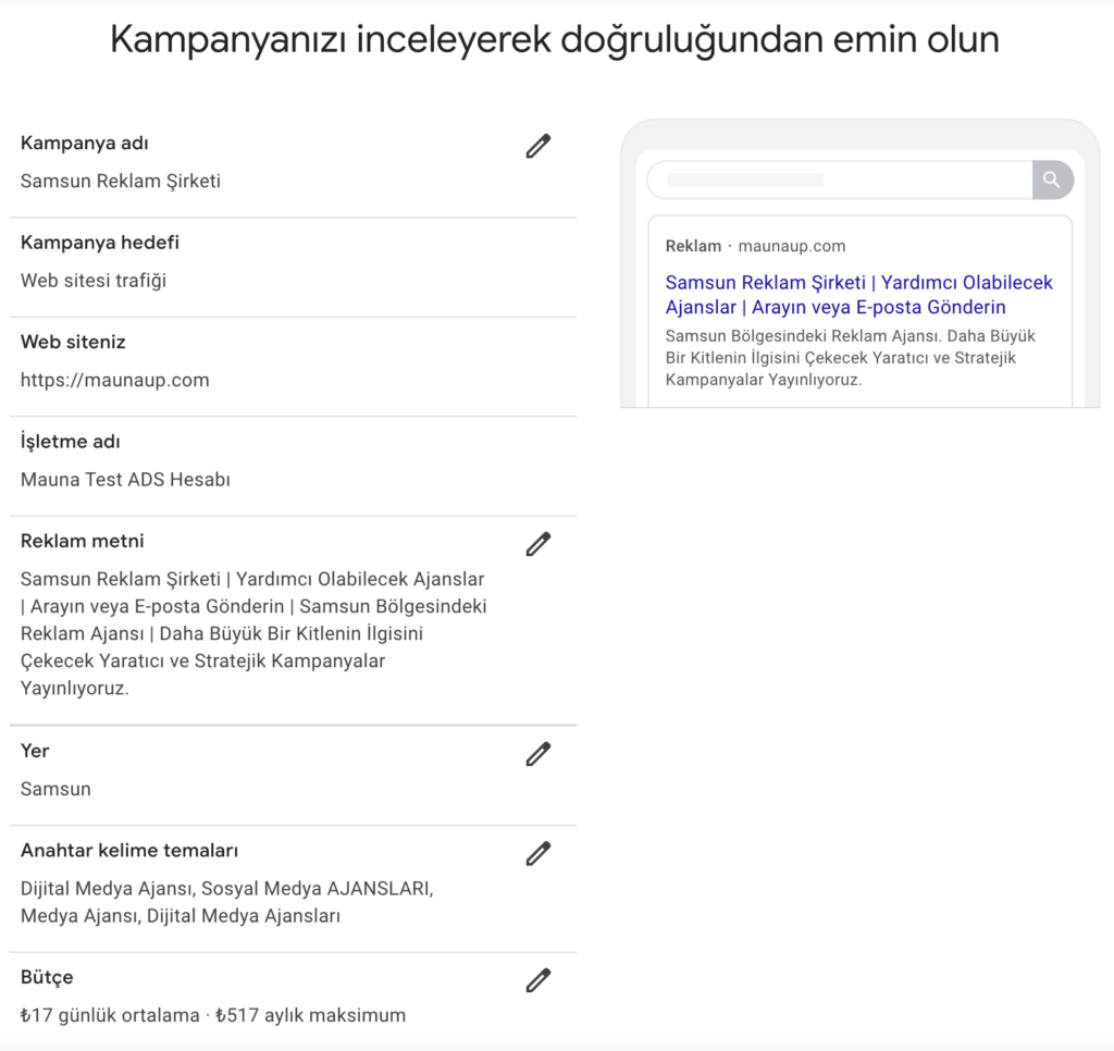 Google Ads Reklam Özeti